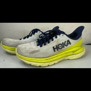 Hoka One One Mach 4 White/Bllue Women's Size 6.5B Running Shoe Sneaker Athletic